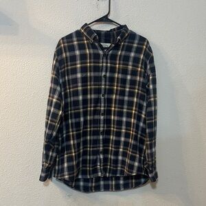 St. John's Bay Blue and Yellow Plaid Shirt